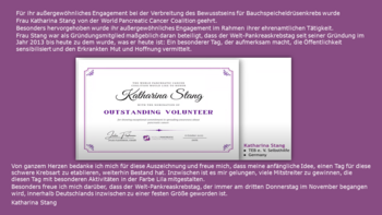 Frau Katharina Stang bedankt sich für die Auszeichnung